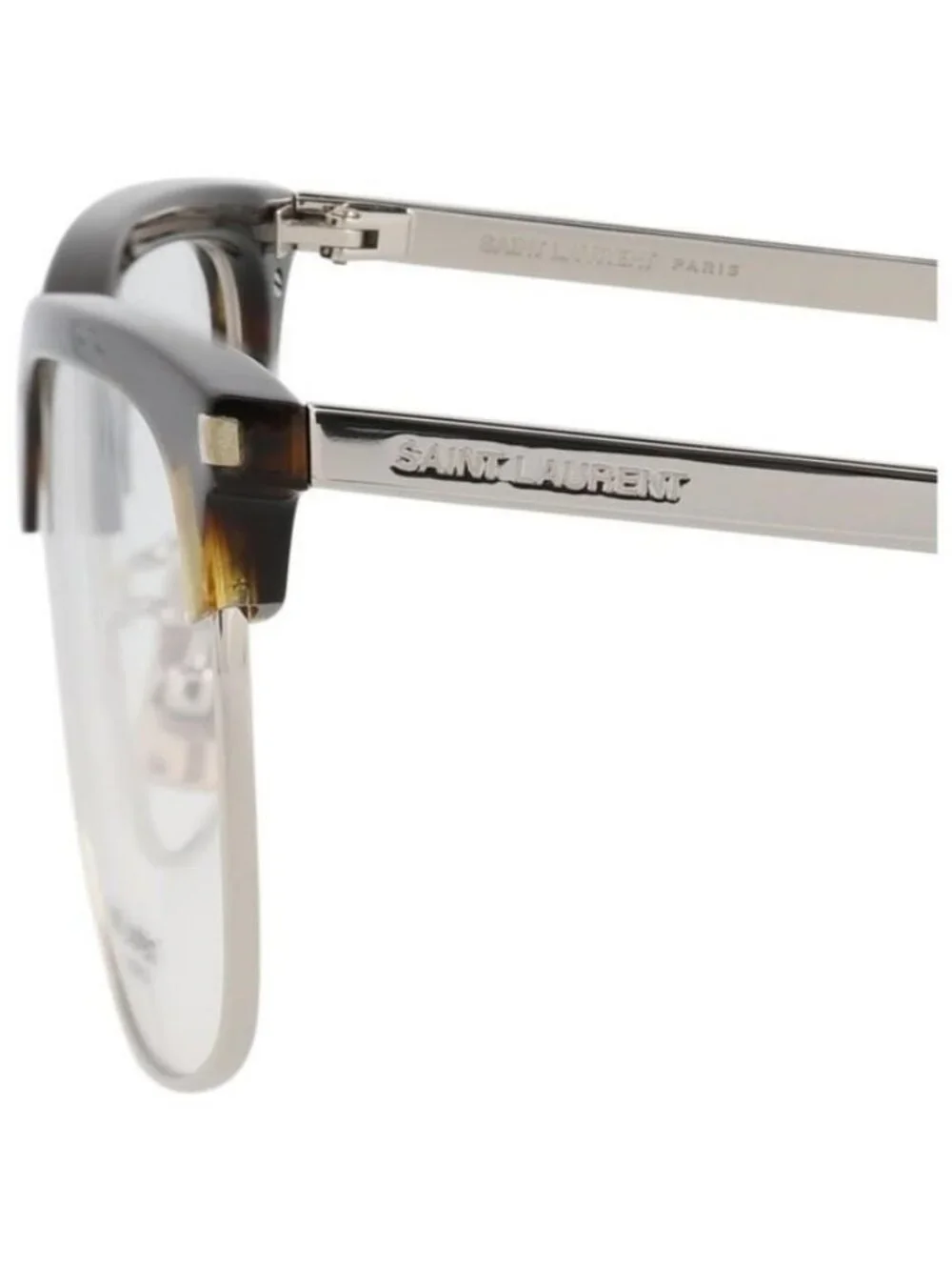 New Saint Laurent Mens Square/Rectangle Havana Silver Transparent Fashion Design